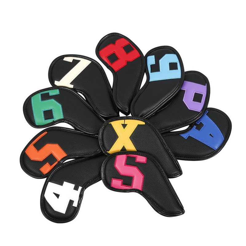 10PCS Iron Head Covers PU Leather Club Covers Waterproof Head