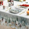 Artoid Mode Gold Snowflakes Trees Deer Christmas Table Cloth, Rectangular