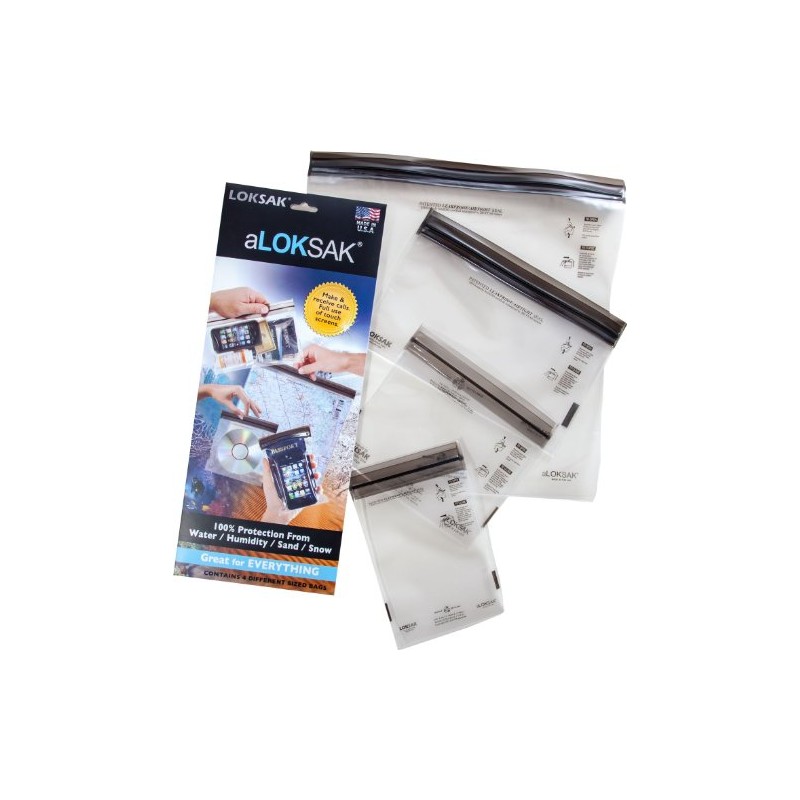 LOKSAK Waterproof Bags Assorted Multi-Pack (Set of 4 - 5x4,