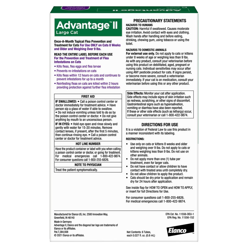Advantage II Large Cat Vet-Recommended Flea Treatment & Prevention |