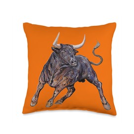 Bull Toro Strength Power Training Athlete Fitness Sports Ari Throw Pillow
