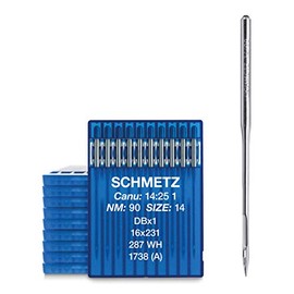 100 SCHMETZ Industrial Sewing Machine Needles System 1738 (A) / DBx1 / 287 WH / 16 x 231 in Needle Thickness 90/14 | Needles with 1.63 mm Round Piston for Industrial Sewing Machines