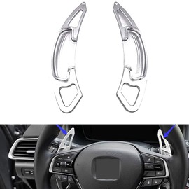 Aluminum Alloy Paddle Shift Steering Wheel Shifter Extension for Honda Accord Odyssey Spirior Civic CR-V UR-V Hybird Inspex Insight Crown Road Acura, Silver