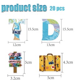 20 PCS Bon Voyage Party Decorations - ‘Let the Adventure Begin’ Banner & Travel-Themed Supplies for Farewell Parties & Going Away Celebrations