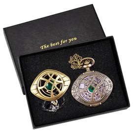 Tiong Quartz Pocket Watch Pendant Necklace Men's Gift with Necklace Men's Pocket Watch, Mb-cfj002, small / 1
