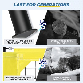 Patiassy Portable Professional Outdoor Volleyball Net Set with Winch System, Adjustable Height Aluminum Poles, Volleyball with Pump and Carrying Bag for Backyard Beach