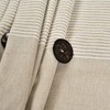 Lush Decor Beige Linen Woven Cotton Shower Curtain, Farmhouse Button