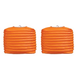 Beistle 54734-O 2 Piece 8" Square Paper Lanterns, Orange