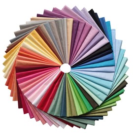 Misscrafts 50pcs Top Cotton Craft Fabric Bundle Squares Quilting Fabric Pure Colour for Sewing Crafting Patchwork DIY Scrapbooking (30x30cm)