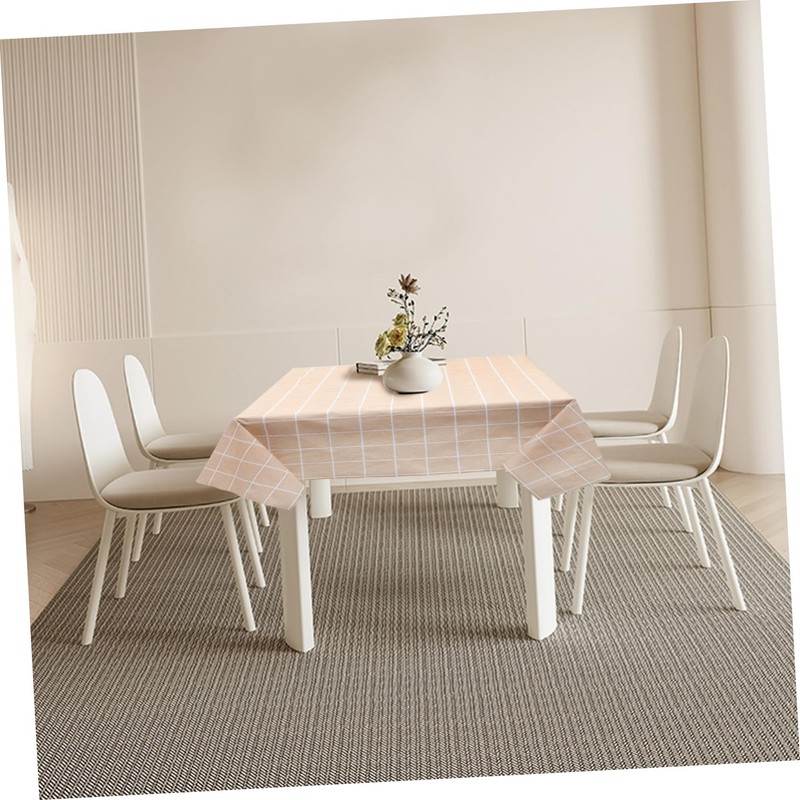 GRIRIW Plaid Tablecloth Peva Table Cover for Rectangle Tables Thick