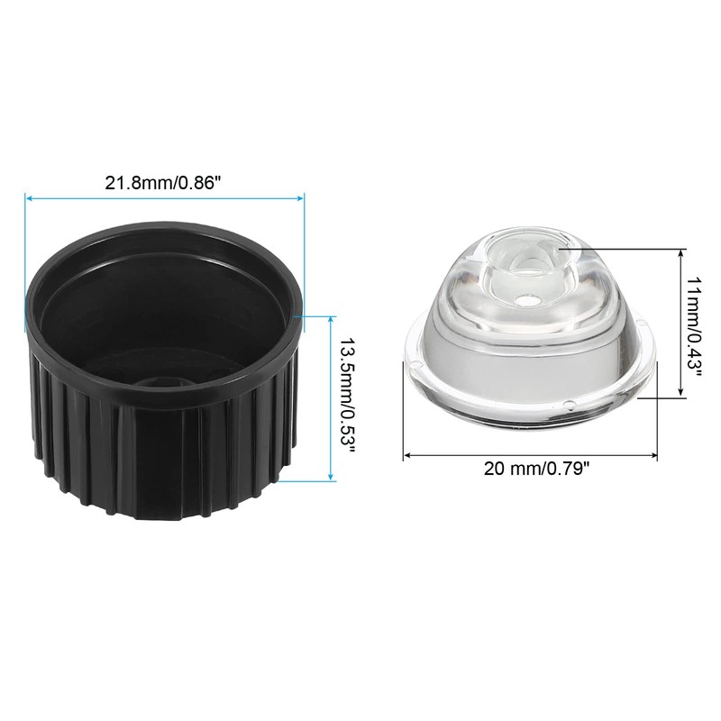PATIKIL 8 Sets 20mm LED Lens 90 Degree with Plastic