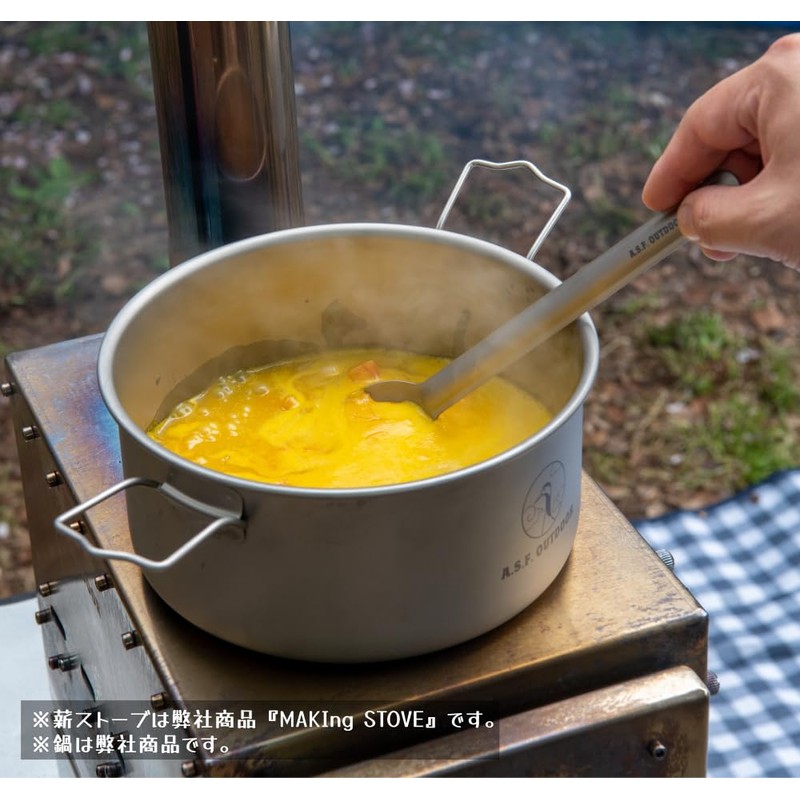 A.S.F. OUTDOOR Titanium Cutlery Set (Chopsticks, Long Spoon)