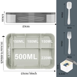 Yskmefun Brotdose Kinder mit Fächern | 1330ml Lunchbox Kinder | Bento Box | Junior Brotbox| Snackbox | Perfekt für Schule, Kindergarten & Unterwegs, BPA Frei