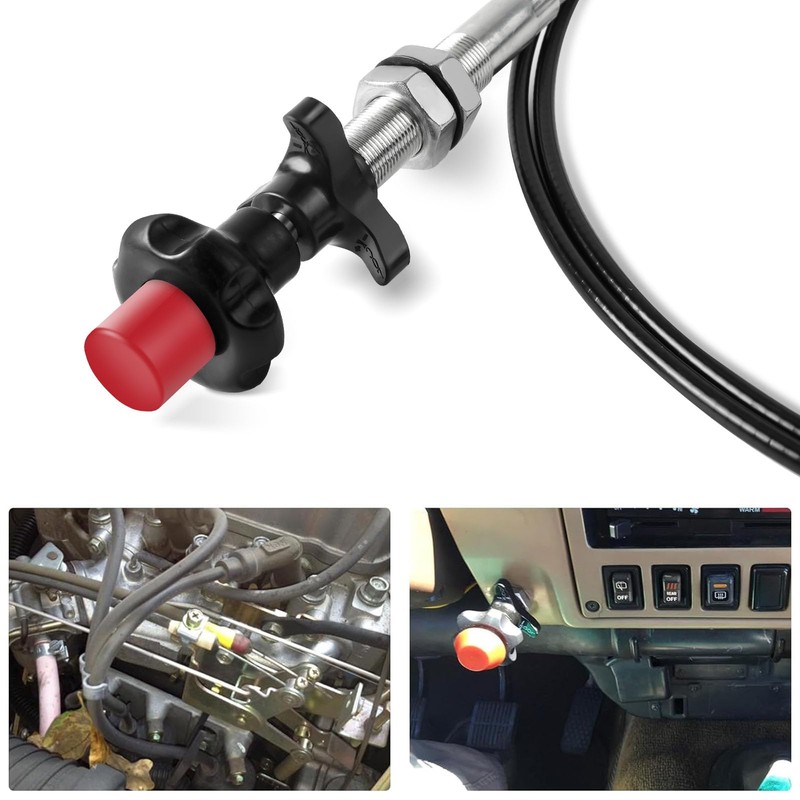 Camotokiit 55204 Control Cables,Adjustable Throttle Cables with 2 in. Black