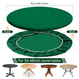 Felt Card Table Game Cover 36.2 Inch Round Tablecloth Poker Table Cover Fit 36-48 Inch Game Table Topper Mat Elastic Card Game Table Protector Foldable Poker Table Cover Protector for Table Games