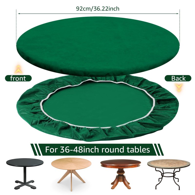 Felt Card Table Game Cover 36.2 Inch Round Tablecloth Poker