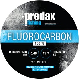 Predax Fluorocarbon Line 0.45 mm 13.7 kg - 25 m Fluorocarbon Line, Fishing Line for Zander, Leader Material