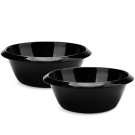 2PCS Cat Bowls Pet Feeding Dish 6.3 Inch, Wide Pet Bowl Pet Feeding Bowl for Indoor Cats, Replacement Food and Water Bowl, Wide Shallow Feeder Bowls for Kitten, Puppy, Rabbit (Set of 2, Black)