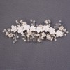 Teyglen Mujeres Dainty Flower Pearl Rhinestone Nupcial Boda Peine Para