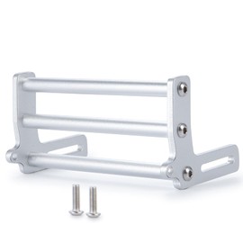 JGGZONE RC Front Bumper, Aluminum Alloy Push Bar Bumper Bull Bars for 1/10 RC Car Crawler Chassis Gspeed LCG TRX4 SCX10 Dodge Power Wagon Cliffhanger Body Shell Upgrade Part (Silver)