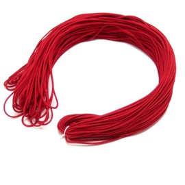 [Machida Suten] Pure Silk Fine Braided Braided Cord (16 Strands) (Thickness Approx. 0.04 inch (1 mm) / 11.8 ft (30 m) Beads / Japanese Clothing Accessories/Handicraft/Silk Cord (6 Red)