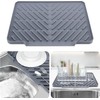 Silicone Dish Drying Mat for Kitchen Counter Essentials Wider Drain