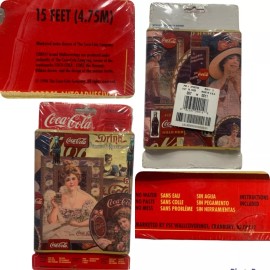 Coca-Cola Genuine Coca Cola Wallpaper Border • Self Adhesive • Gold Trim • 15’ • Sealed