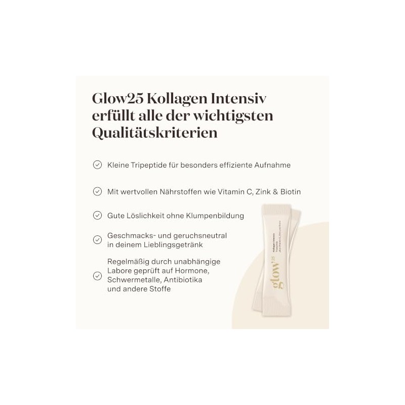 Glow25 Collagen Intensive [30 Sticks] - with Tripeptides, Vitamin C,