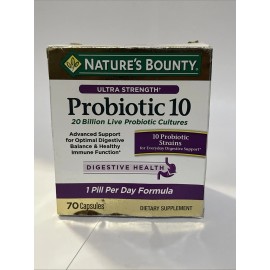 Nature's Bounty Probiotic 10 Daily Probiotic Supplement for Digestive, Immune, and Upper Respiratory Support, Ultra Strength, 70 Capsules 1 Pack