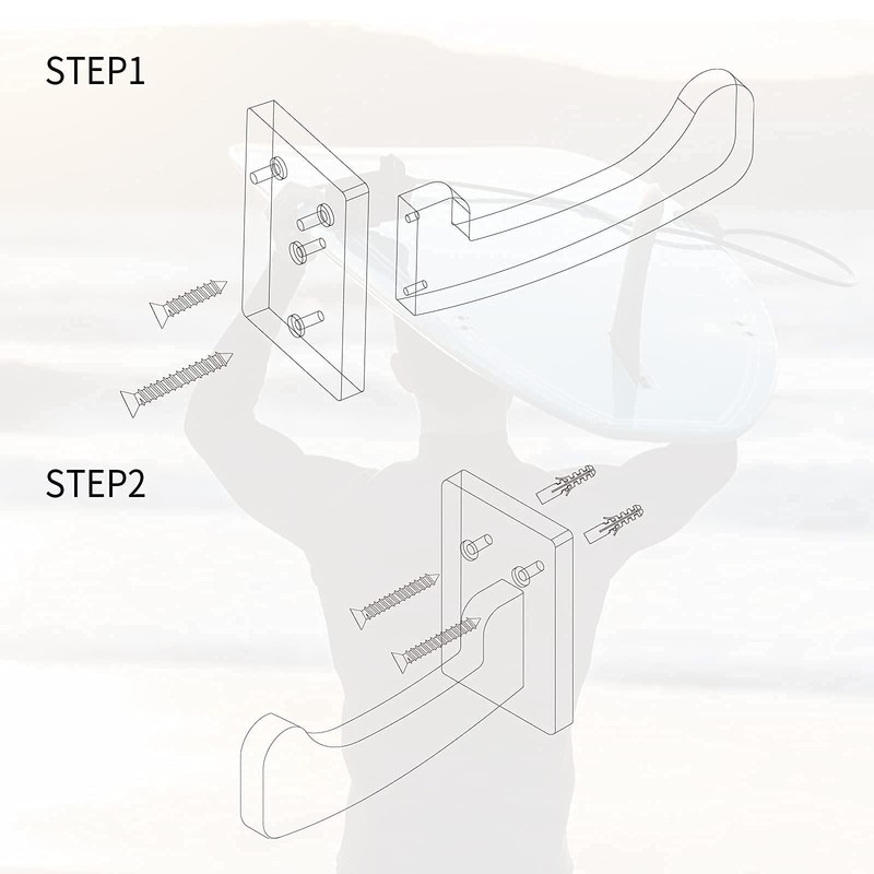 TWO STONES Surfboard Racks for The Wall, Surfboard Rack Hanger