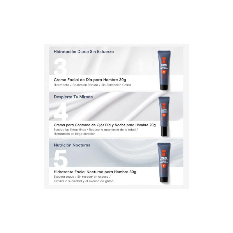 Kit Cuidado Facial Hombres 5 Piezas, Regalo Refrescante y No