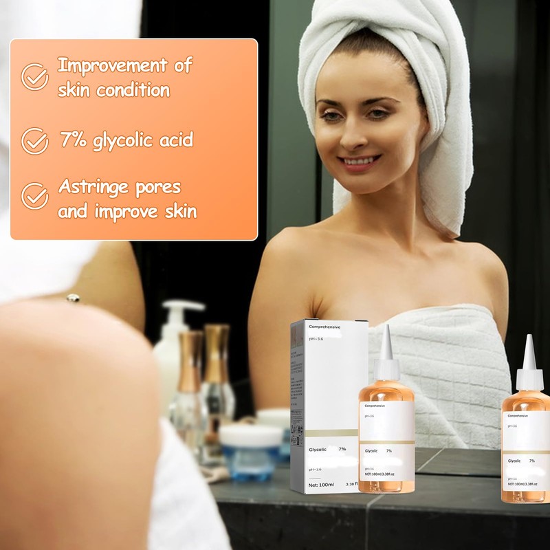 TZQFROCE Glycolic Acid Toner Glykolsäure Peeling 7%-ige -Lösung für Gesichtspflege