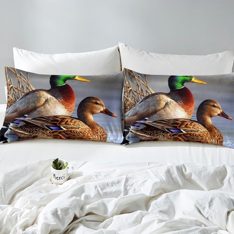 Homemissing Mallard Duvet Cover Boys Girls Duck Pattern Bedding Set