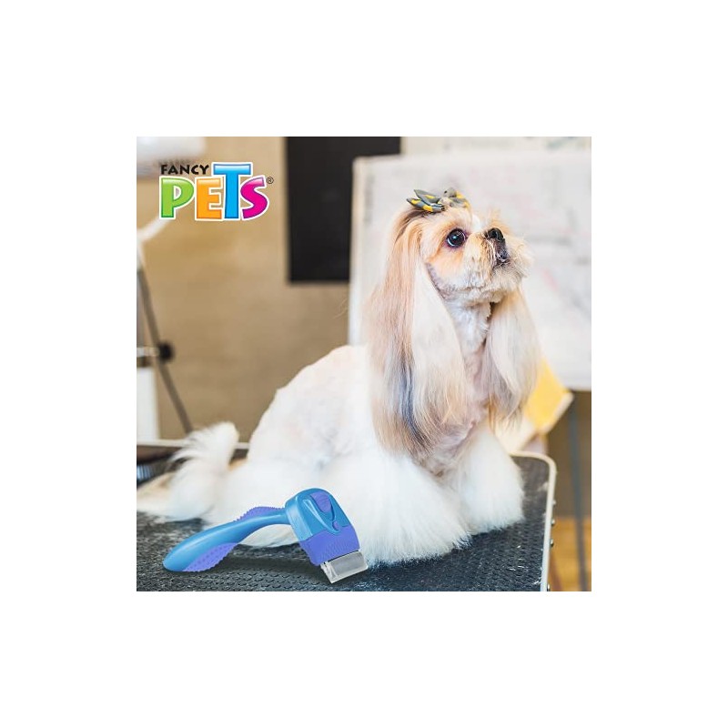 Fancy Pets Deslanador Recto Grooming Tamaño Chico para Perro y