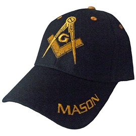 Buy Caps and Hats Mason Hat with Masonic Lodge Emblem Incl Bumper Sticker (Black)