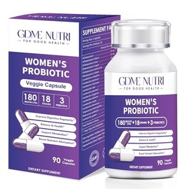 Probiotics 180 Billion CFU 18 Strains Contains Organic Prebiotic Cranberry Probiotic Supplement Digestion Immunity for Women's Health,Non Soy Gluten D