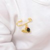 Gold Plated Classic Simulated Azabache St Lucy Charm Brooch Pin