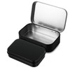 Aysatogc 1 Pack Metal Rectangular Empty Tin Box, Hinged Tins