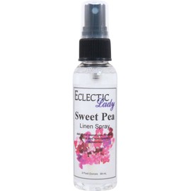 Sweet Pea Linen Spray (Double Strength), 2 ounces - Eclectic Lady Sheet and Linen Spray - No Artificial Colors, Parabens, or Preservatives - Long-Lasting Scent for Bed, Fabric & Pillow