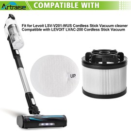 Artraise Filters Replacement for Levoit LVAC-200 Cordless Vacuum Cleaner, 2 Post-Motor HEPA Filters & 4 Pre-Motor Filters for Levoit LVAC 200 Stick Vacuum LSV-V201-WUS, LSV-V201F, White