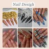 GZMAYUEN 3D Flatback Beads Silver and Gold, 3D Half Beads