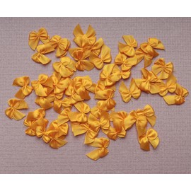 Sowaka 50 Pcs Mini Satin Ribbon Bow 0.9 Inch Small Soft Cute Elegant Bows for Craft DIY Making Kit Art Scrapbooking Sewing Christmas Gift Wedding Theme Parties Decoration Gift Supplies (Orange)