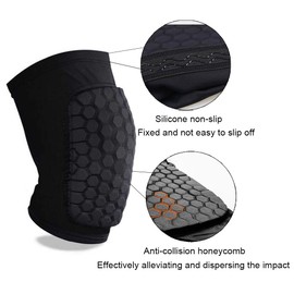 Knee Compression Pads,Basketball Knee Pads with Honeycomb Padding, Breathable and Non-Slip Knee Pads for Volleyball Gym Running Workout Sports, Hex Knee Pads Sleeves for Men and Women S (A Pair)