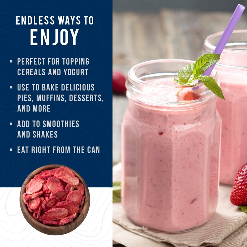 Augason Farms Freeze Dried Sliced Strawberries Can - Gluten Free