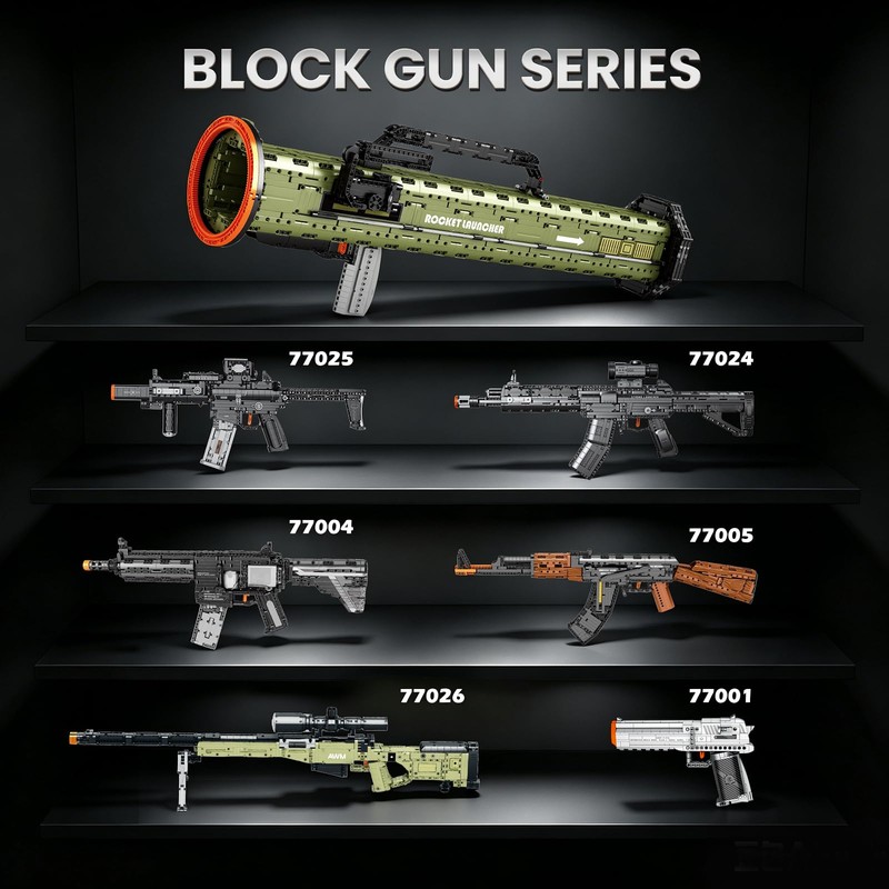 AT-4 Rocket Launcher Building Set,Military Block Gun Toy for Adults