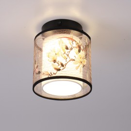 Maichis Decorative 12V RV LED Pendent Dining-Room Lamp with in-Built LED (not Replaceable), 12V RV Interior Light Fixture with On&Off Switch for RV Motorhome Camper Trailer, Fabric Shade