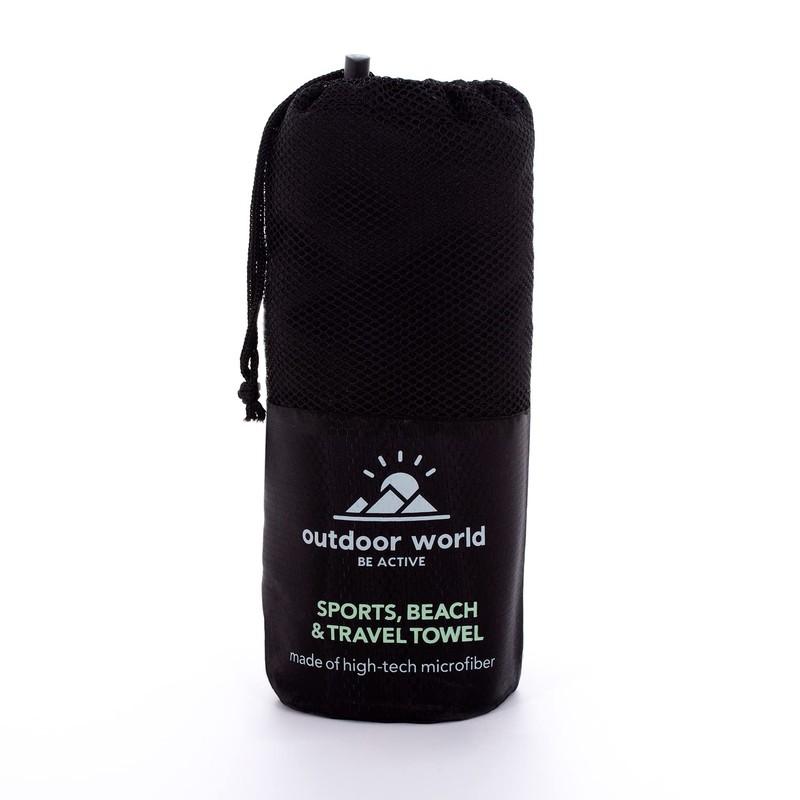 Outdoor World Microfibre Towel 180 x 90 cm Black