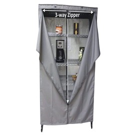 Formosa Covers Premium Wire Shelf Cover - Perfect Fit for Wire Shelving - Versatile Shelf Covers Protects & Organize - Ideal for Outdoor Storage Shelf - Wire Rack Cover - 36Wx15Dx54H Inches - Grey