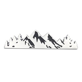 Mountain Emblem, ABS Material Tree Sticker for Trunk Rear Mountain Graphic for Vehicle Badge or Emblem | Camper Van Accessories, Great Gift Idea for Camping,Hiking,Outdoor Adventure Enthusiast(Silver)