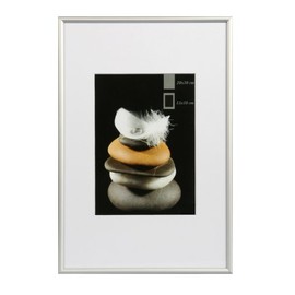 AL-62 Metal Picture Frame 10 x 15 to 40 x 50 cm with Mount Aluminium Colour: Silver Matt Format: 10 x 15
